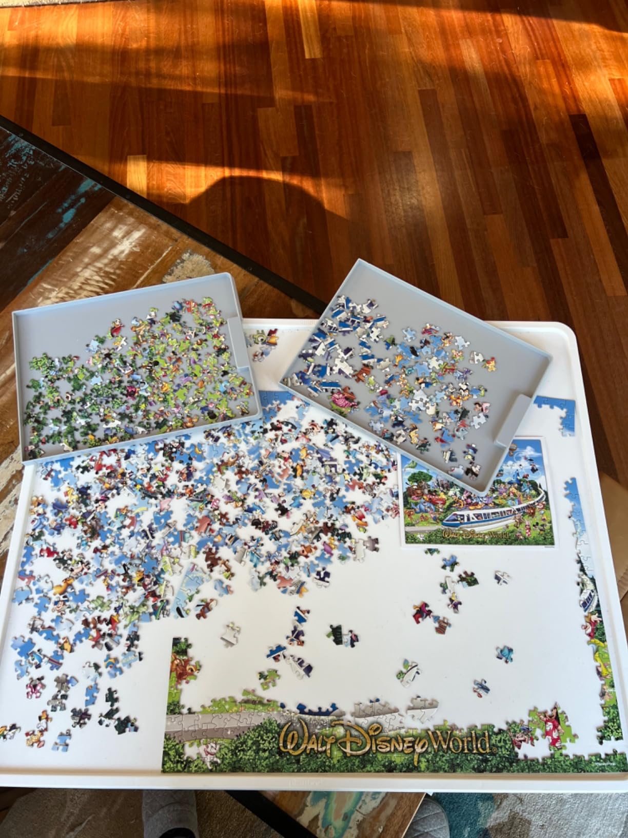 Playboda puzzle table with drawers and trays for easy puzzle piece sorting