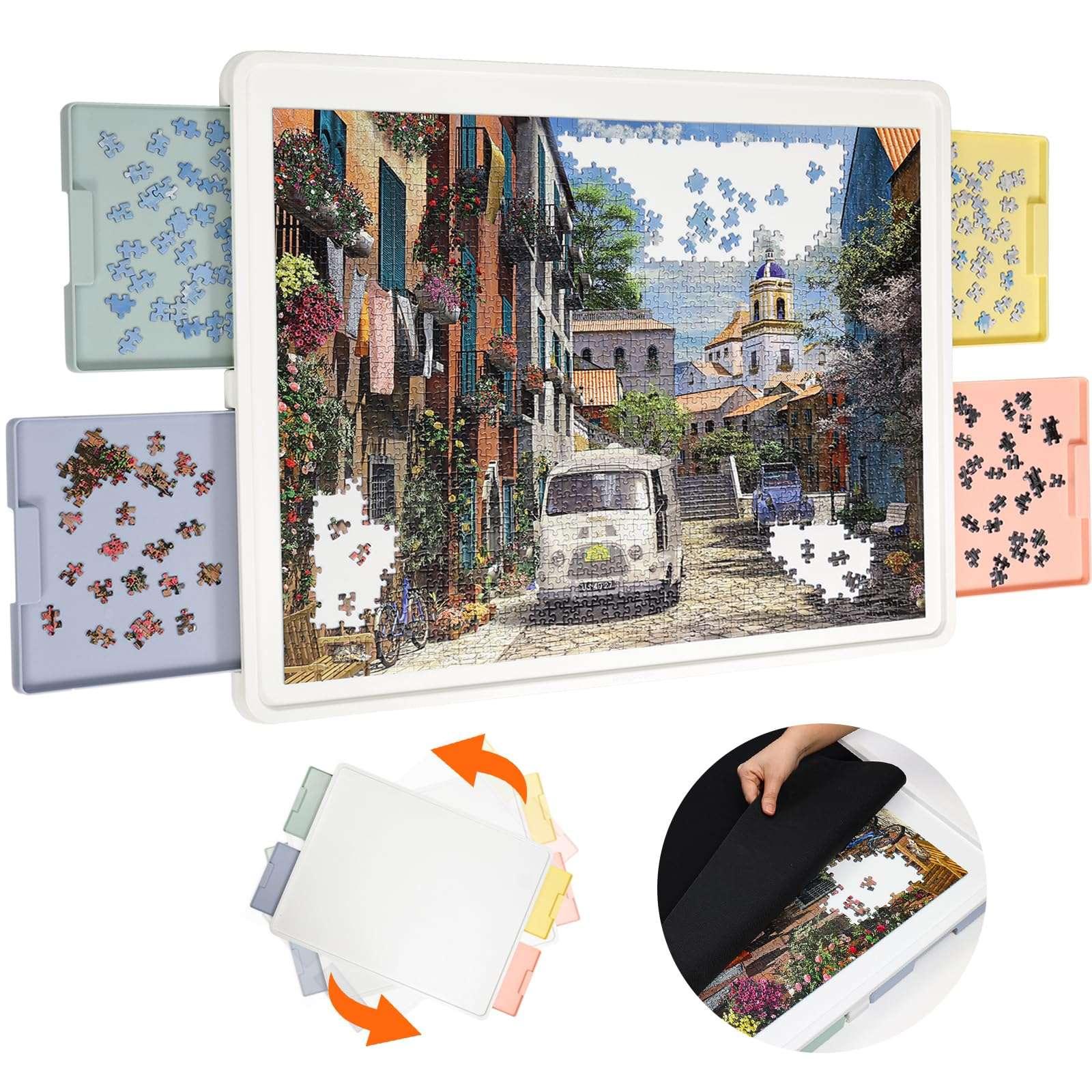 1500 Piece Rotating Puzzle Board – Large, Multicolor Drawers - Playboda