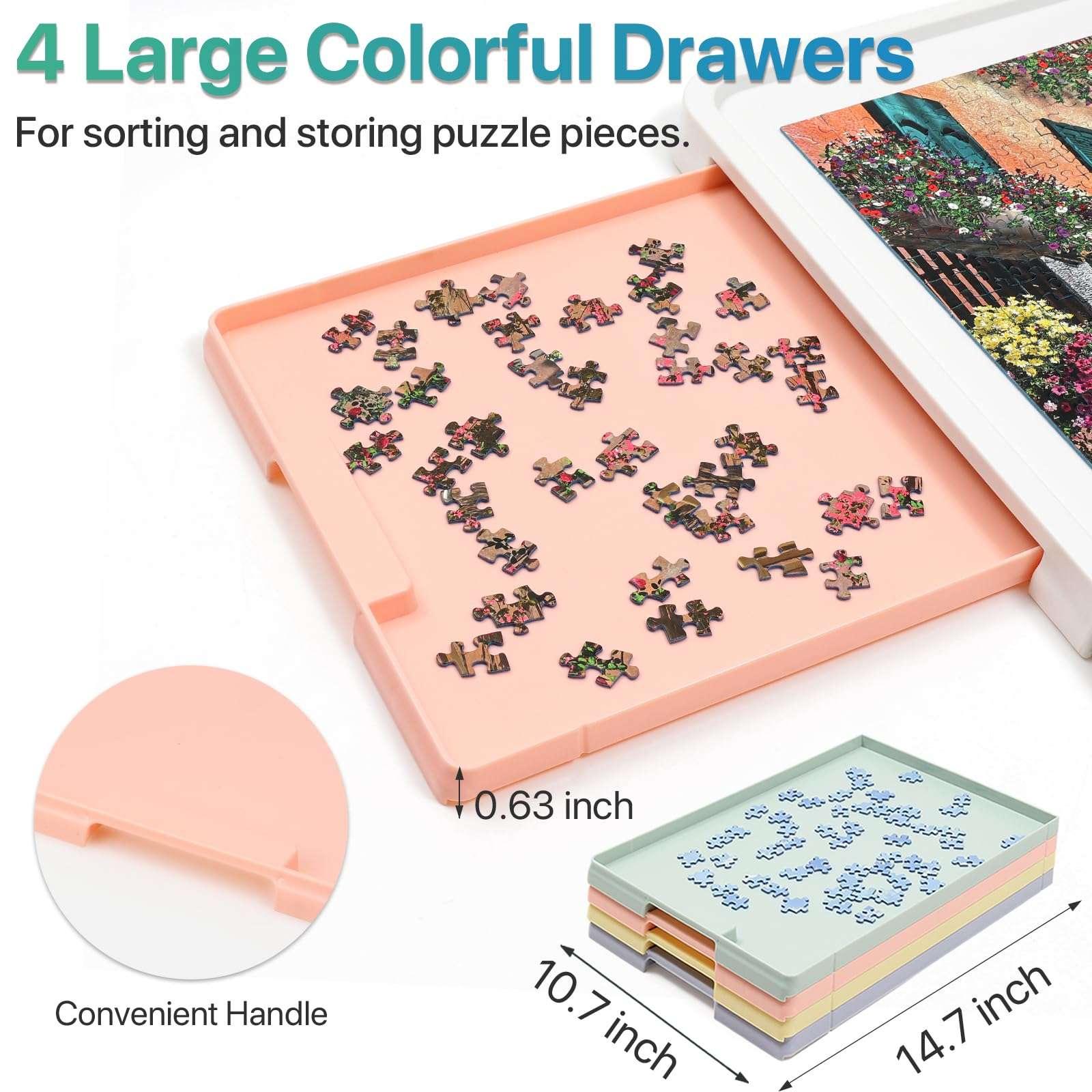 1500 Piece Rotating Puzzle Board – Large, Multicolor Drawers - Playboda
