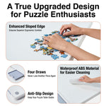 1000 Piece Rotating Puzzle Board – Plastic, Gray Drawers - Playboda