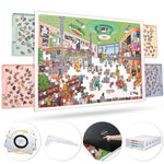 1500 piece rotating and tilting puzzle board with 4 color drawers and cover, portable jigsaw puzzle table for adults